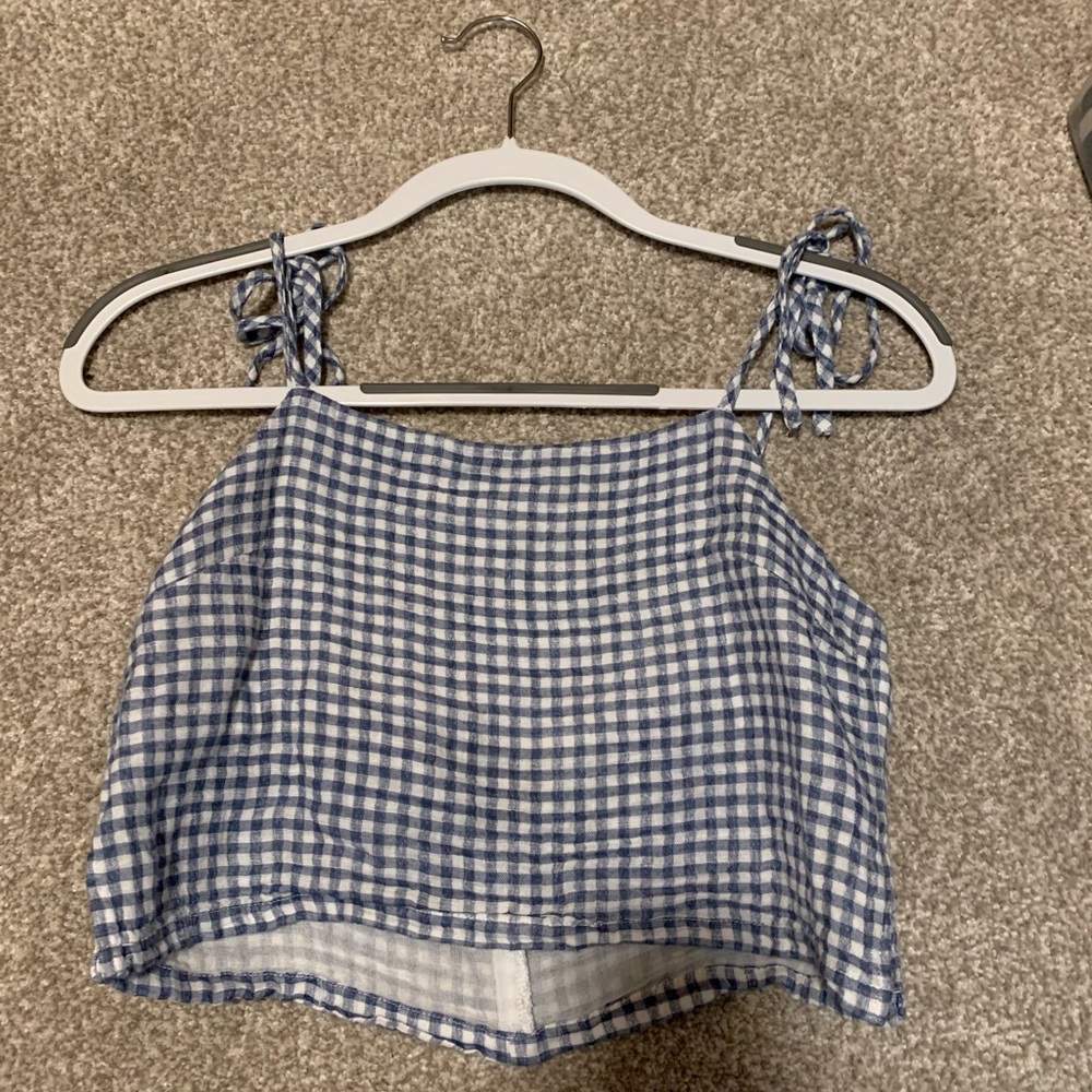 Brandy Melville blue gingham tank top